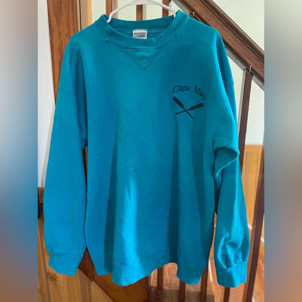 Vintage Discus Athletic Cape May Crewneck Sweatshirt Cotton Adult L beach vacay